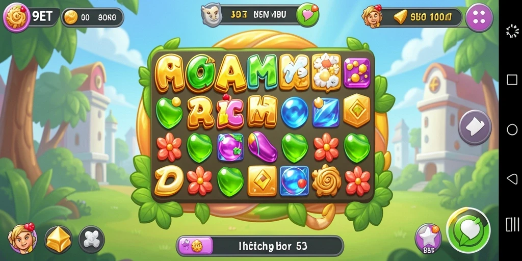 Tangkapan layar gameplay <strong>9ET</strong> menunjukkan keseruan mencocokkan objek.