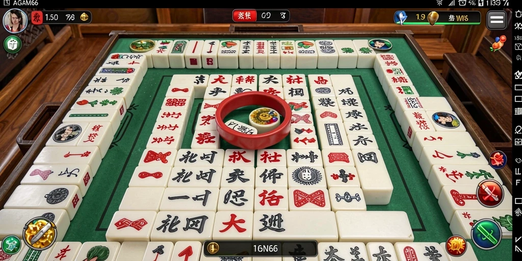 Screenshot utama AGAM66 menampilkan gameplay Mahjong yang seru dan interaktif.