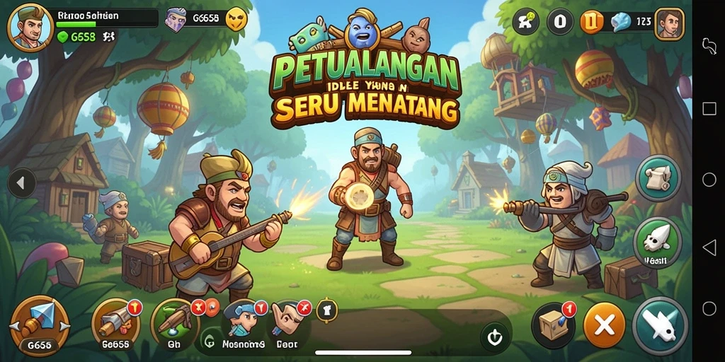 Tampilan screenshot G668 menampilkan petualangan seru dalam game Idle.
