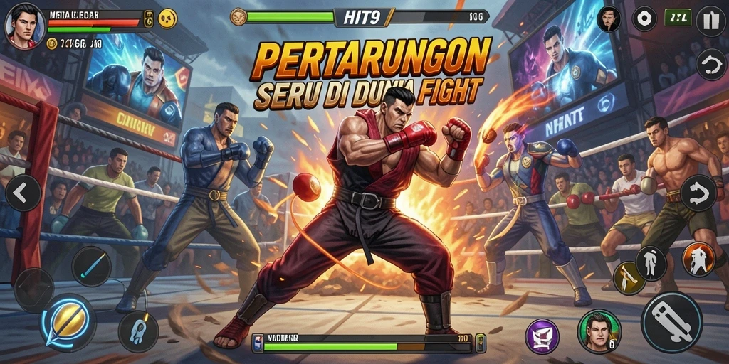 Screenshot utama HIT9 menampilkan aksi pertarungan yang mendebarkan.