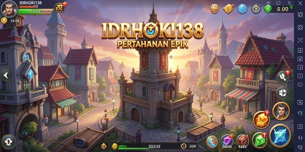 Screenshot IDRHOKI138 menampilkan aksi pertahanan menara yang seru.