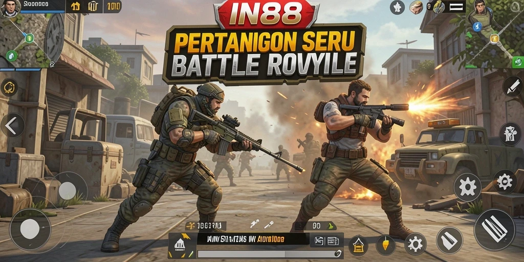 Gameplay mendebarkan di dunia Battle Royale IN88.