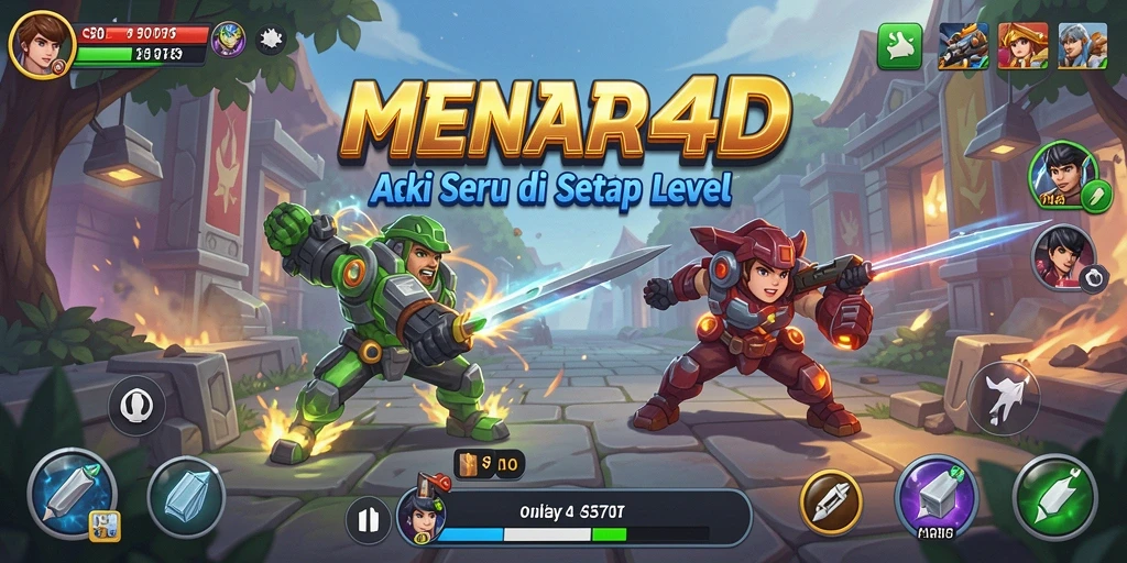 Tangkapan layar MENARA4D menampilkan aksi seru dengan grafis menawan.