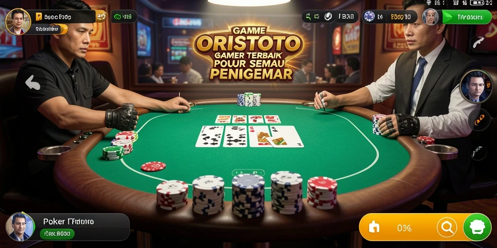 Tampilan gameplay seru di ORISTOTO yang menggugah semangat Poker.
