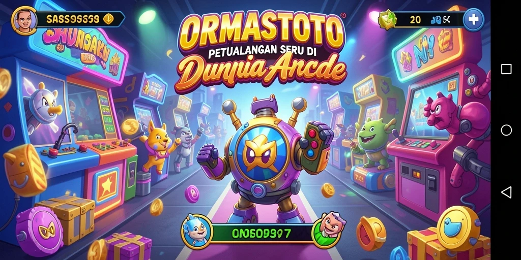 Screenshot permainan ORMASSTOTO menampilkan aksi seru di dunia Arcade.