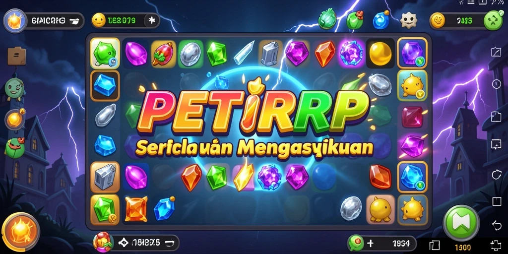 Tangkapan layar gameplay <strong>PETIRRP</strong> yang menampilkan keseruan mencocokkan permata.