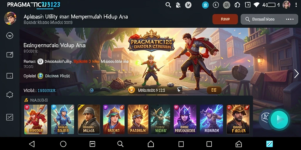 Tangkapan layar utama dari PRAGMATIC123 menunjukkan fitur pengaturannya.
