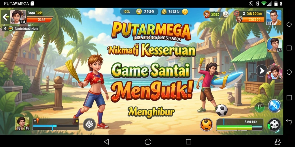 Screenshot gameplay PUTARMEGA dengan tampilan yang ceria dan interaktif.