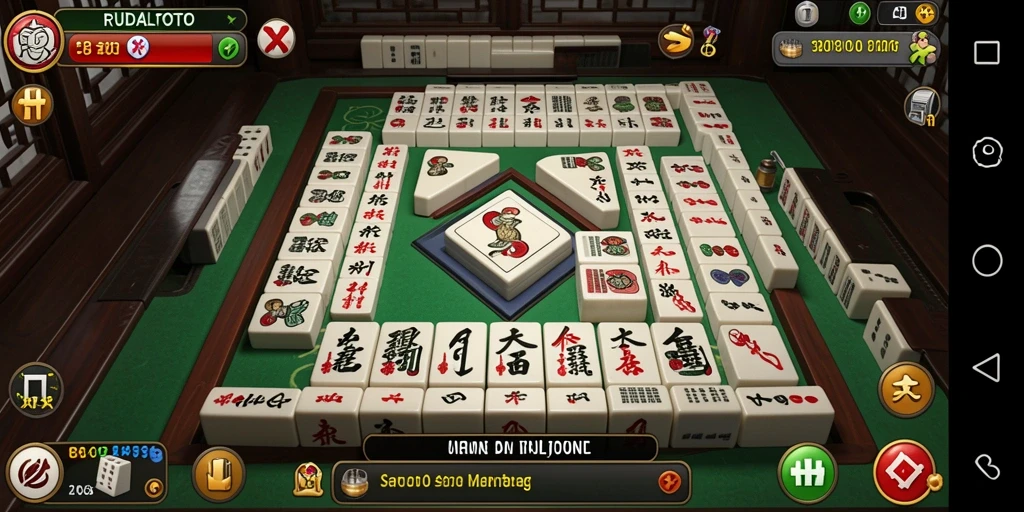 Gameplay seru RUDALTOTO dalam permainan Mahjong yang menantang.
