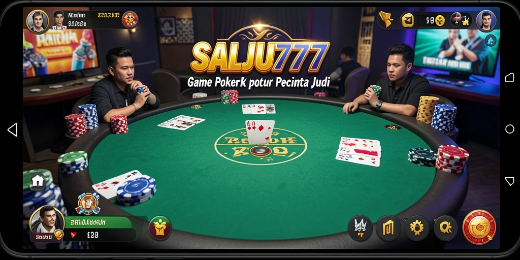 Tampilan gameplay Poker SALJU777 yang mendebarkan dan interaktif.