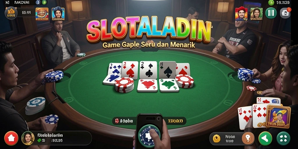 Tampilan menarik dari gameplay Gaple di SLOTALADIN.
