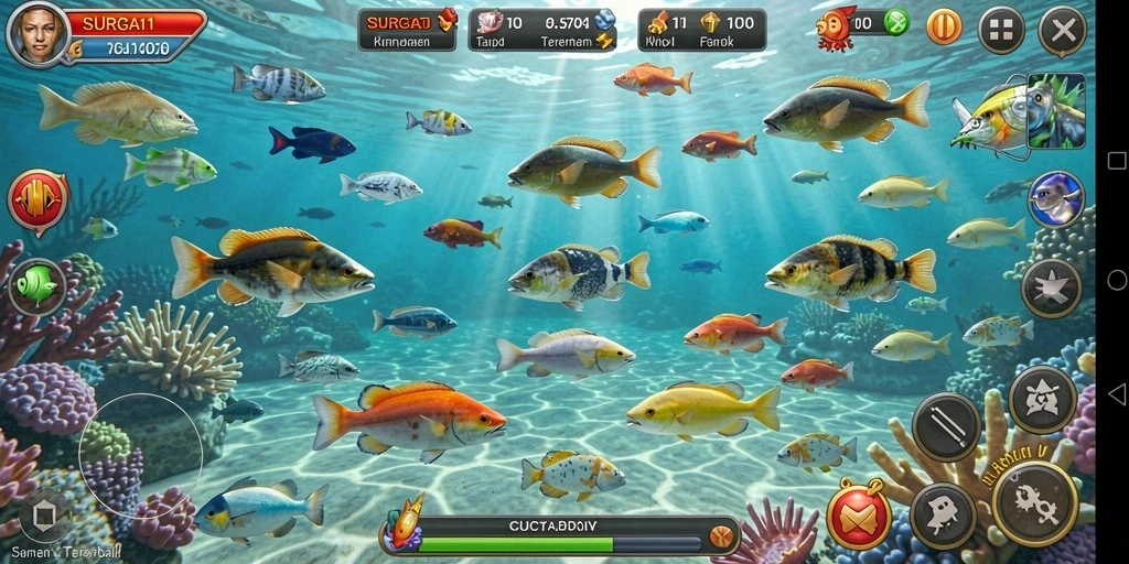 Gameplay seru Tembak Ikan dengan grafis memukau di SURGA11.