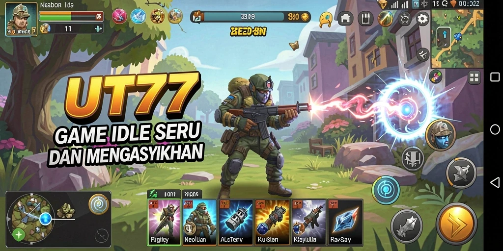 Tampilan utama gameplay UT77 yang seru dan menarik.