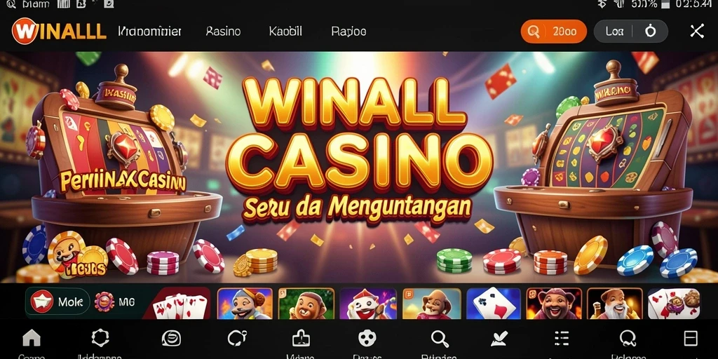 Screenshot gameplay WINALLCASINO menampilkan momen mendebarkan di kasino.
