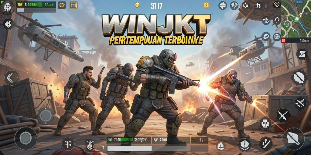 Gameplay seru dalam pertempuran Battle Royale dengan berbagai karakter.